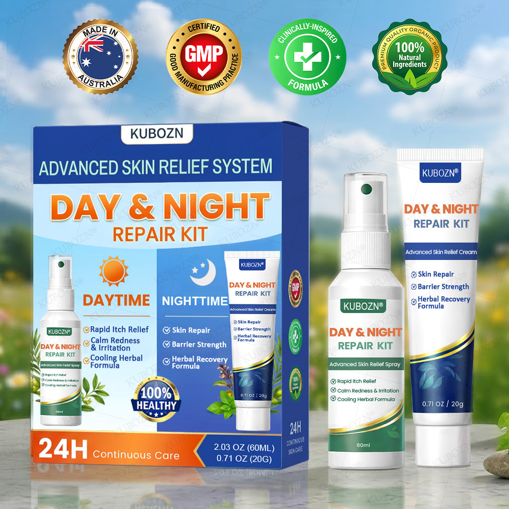 KUBOZN® Psoriasis Day & Night Repair System - 100% Steroid-Free Relief Duo for Plaques, Scaling & Itch (offer)