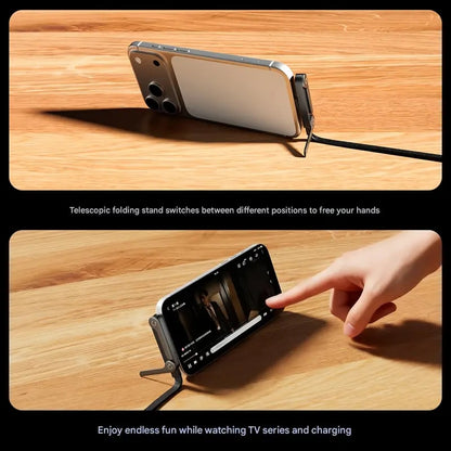 🥇KUBOZN® 2-in-1 Invisible Holder Charger Cable – 240W Fast Charging Cord with Built-In Phone Stand (Offer)