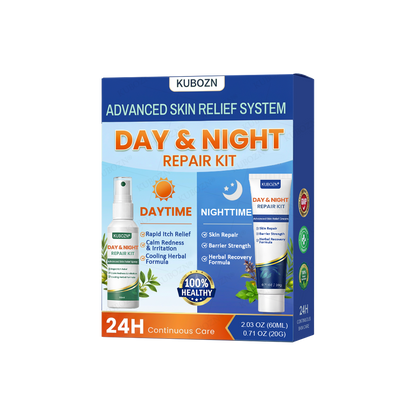 KUBOZN® Psoriasis Day & Night Repair System - 100% Steroid-Free Relief Duo for Plaques, Scaling & Itch (offer)